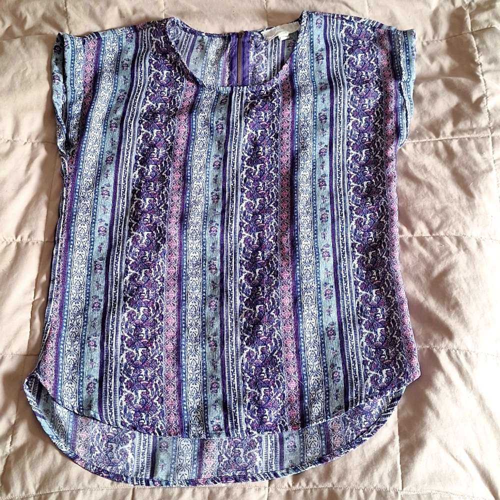 Pink republic small women's sage vertical stripe tee
